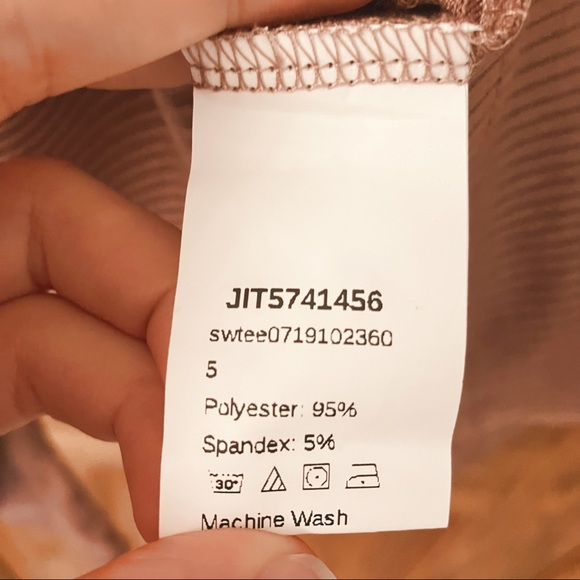 NWOT SHEIN Dusty Rose Notch Neck Gigot Sleeve Rib-Knit Tee Size S - Picture 8 of 9